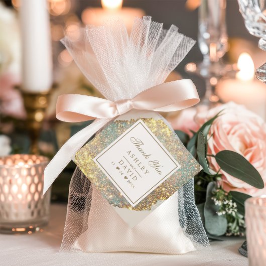 Étiquettes Cadeau Balise Chic Iridescente Holographique Parties scin