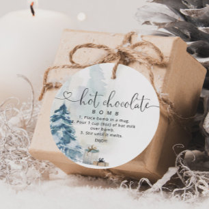 Étiquettes Cadeau Balise chocolat chaud. Bombe à cacao chaude d'hive