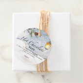 Étiquettes Cadeau Balise chocolat chaud. Bombe à cacao chaude d'hive (En situation)