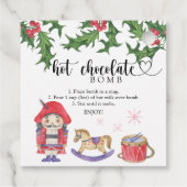 Étiquettes Cadeau Balise chocolat chaud. Bombe à cacao chaude d'hive (Dos)
