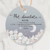 Étiquettes Cadeau Balise chocolat chaud. Bombe à cacao chaude d'hive (Dos)