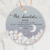 Étiquettes Cadeau Balise chocolat chaud. Bombe à cacao chaude d'hive (Devant)