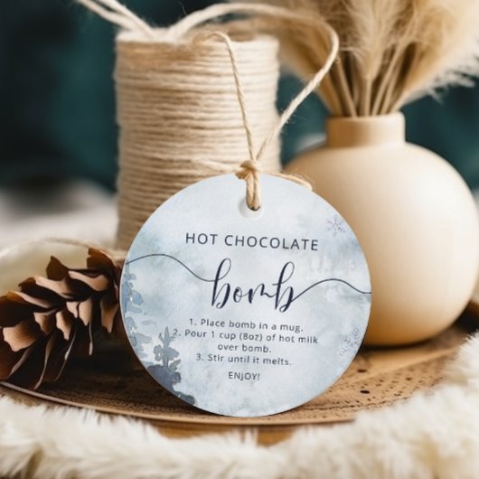 Étiquettes Cadeau Balise chocolat chaud. Bombe à cacao de la forêt d