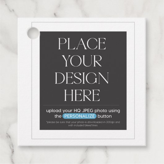 Étiquettes Cadeau Balise circulaire et Carré personnalisée (Devant)