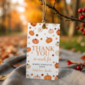 Étiquettes-cadeau Balise citrouille Premier anniversaire Merci