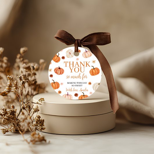 Étiquettes Cadeau Balise citrouille Premier anniversaire Merci