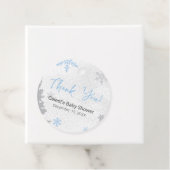 Étiquettes Cadeau Balise Cold Outside Blue Favor (En situation)