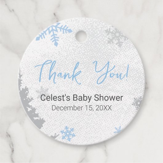 Étiquettes Cadeau Balise Cold Outside Blue Favor (Devant)