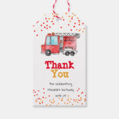 Étiquettes-cadeau Balise d'anniversaire de pompier (Devant)