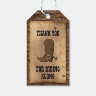 Étiquettes-cadeau Balise d'anniversaire Western Cowboy Fête Favorise