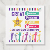 Étiquettes Cadeau Balise d'appréciation de l'équipe (Dos)