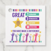 Étiquettes Cadeau Balise d'appréciation de l'équipe (Devant)