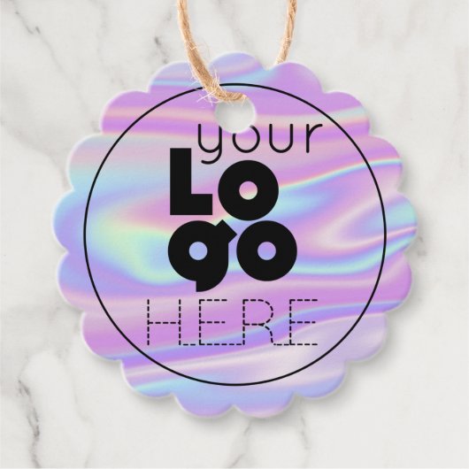 Étiquettes Cadeau Balise de accrochage Pastel Iridescente (Devant)
