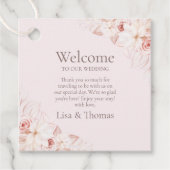 Étiquettes Cadeau Balise de bienvenue Boho Rose Roses (Devant)