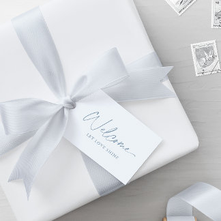 Étiquettes-cadeau Balise de bienvenue du Mariage bleu foncé - Balise