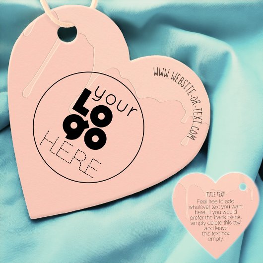 Étiquettes Cadeau Balise de blocage de forme de coeur rose du logo d