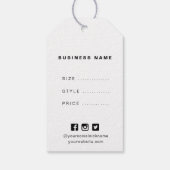 Étiquettes-cadeau Balise de blocage de prix d'entreprise modifiable (Dos)