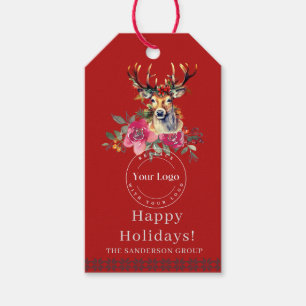 Étiquettes-cadeau Balise de cadeau Boho Happy Holidays Business Logo