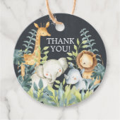 Étiquettes Cadeau Balise de cadeau Chalkboard Jungle Baby shower Fav (Devant)