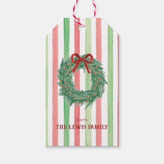 Étiquettes-cadeau Balise de cadeau de Noël de couronne (Devant)