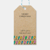 Étiquettes-cadeau Balise de cadeau de Noël modifiable Rustic Kraft (Devant)