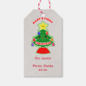 Étiquettes-cadeau Balise de cadeau de Noël personnalisée pour bébé (Devant)