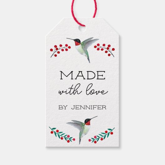 Étiquettes-cadeau Balise de cadeau Fabriqué avec amour (Devant)