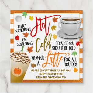 Étiquettes Cadeau Balise de cadeau Latte pour le café d'automne