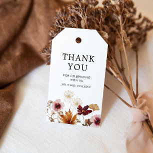 Étiquettes-cadeau Balise de cadeau Mariage floral Boho Burgundy Fall