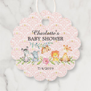 Étiquettes Cadeau Balise de cadeaux Sweet Safari Animaux Baby shower