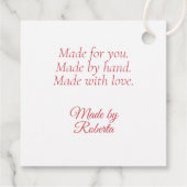 Étiquettes Cadeau Balise de chaîne Rose couleur rose (Dos)