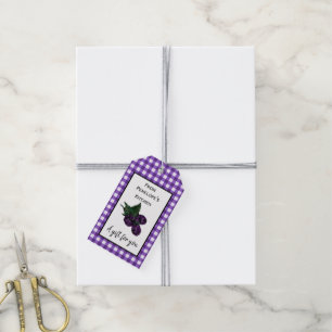 Étiquettes-cadeau Balise de chèque cadeau Purple En vichy Blackberry