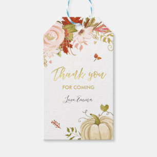 Étiquettes-cadeau Balise de Citrouille floral Faveur Automne Merci d