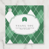 Étiquettes Cadeau balise de faveur de golf vert moderne (Devant)