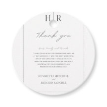 Balise de faveur de mariage en noir et blanc simpl