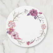 Étiquettes Cadeau Balise de faveur florale ronde (Dos)