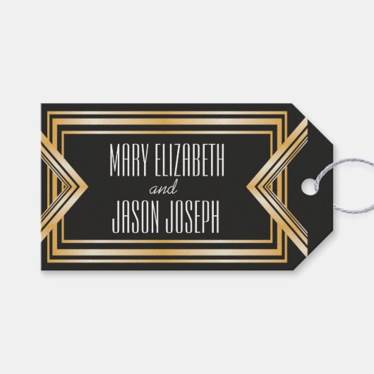 Étiquettes-cadeau Balise de faveurs de mariage inspirée de Great Gat (Devant (Horizontal))