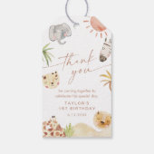 Étiquettes-cadeau Balise de fête d'anniversaire SAFARI Favoriser (Dos)