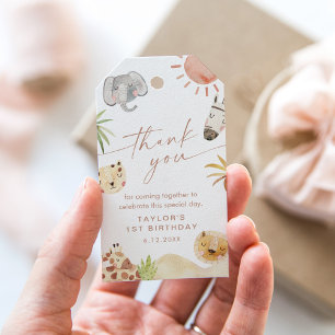 Étiquettes-cadeau Balise de fête d'anniversaire SAFARI Favoriser