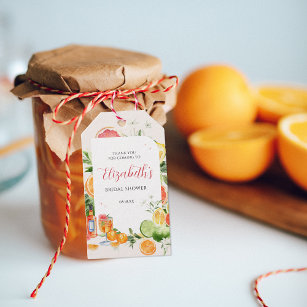 Étiquettes-cadeau Balise de Fête des mariées Tropical Citrus Favoris