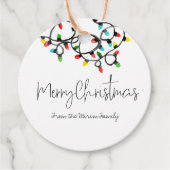 Étiquettes Cadeau Balise de fête légère de Noël mignonne (Devant)