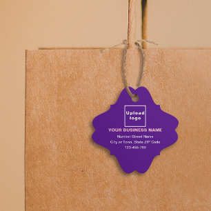 Étiquettes Cadeau Balise de forme Carré fantaisie de marque commerci