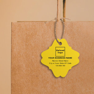 Étiquettes Cadeau Balise de forme Carré fantaisie de marque commerci
