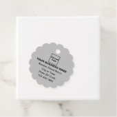 Étiquettes Cadeau Balise de forme ronde grise de marque commerciale (En situation)