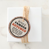 Étiquettes Cadeau Balise de ketchup à la tomate rouillée (En situation)