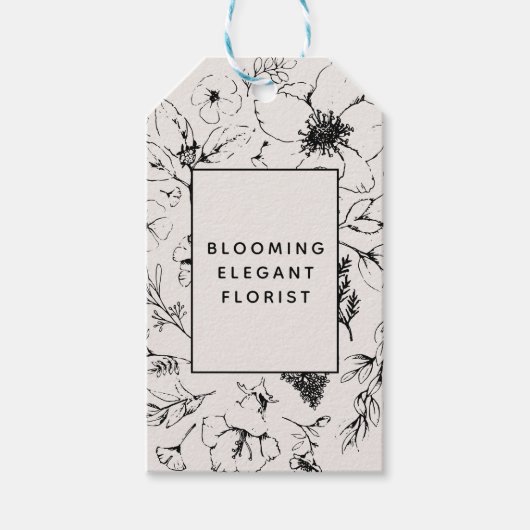 Étiquettes-cadeau Balise de livraison moderne Botanique Blush et Bla (Devant)