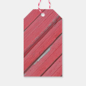 Étiquettes-cadeau Balise de Mariage campagnard en bois rustique roug (Dos)