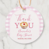 Étiquettes Cadeau Balise de Merci à En vichy croûte rose Favoriser (Dos)