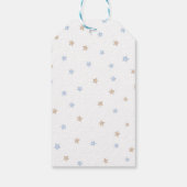 Étiquettes-cadeau Balise de Merci Blue Teddy Bear 1er anniversaire (Dos)