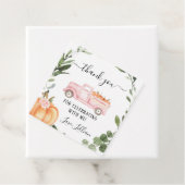 Étiquettes Cadeau Balise de Merci Citrouille floral (En situation)